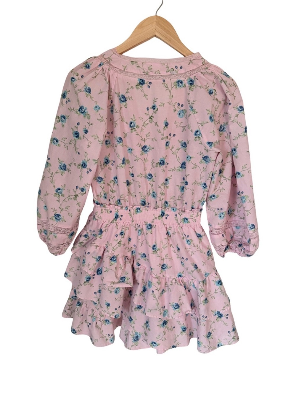 LoveShackFancy X Target Esme Wrap Mini Pink Floral Dress Size S - Picture 2 of 7